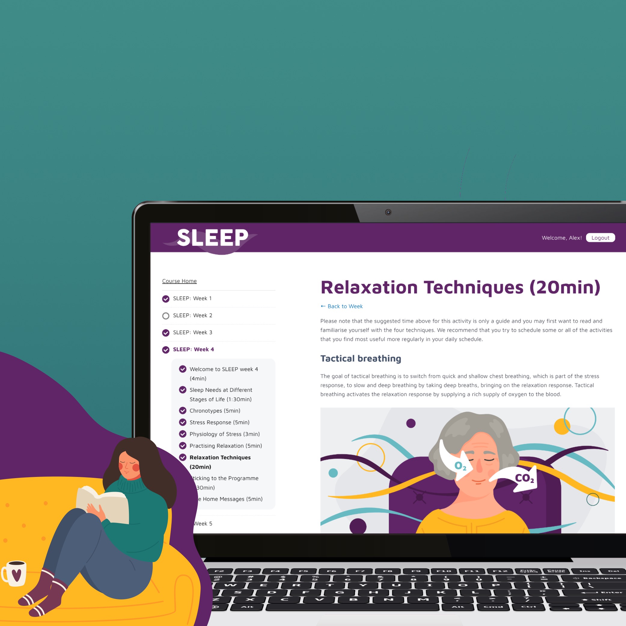 Sleep Rest website and graphics