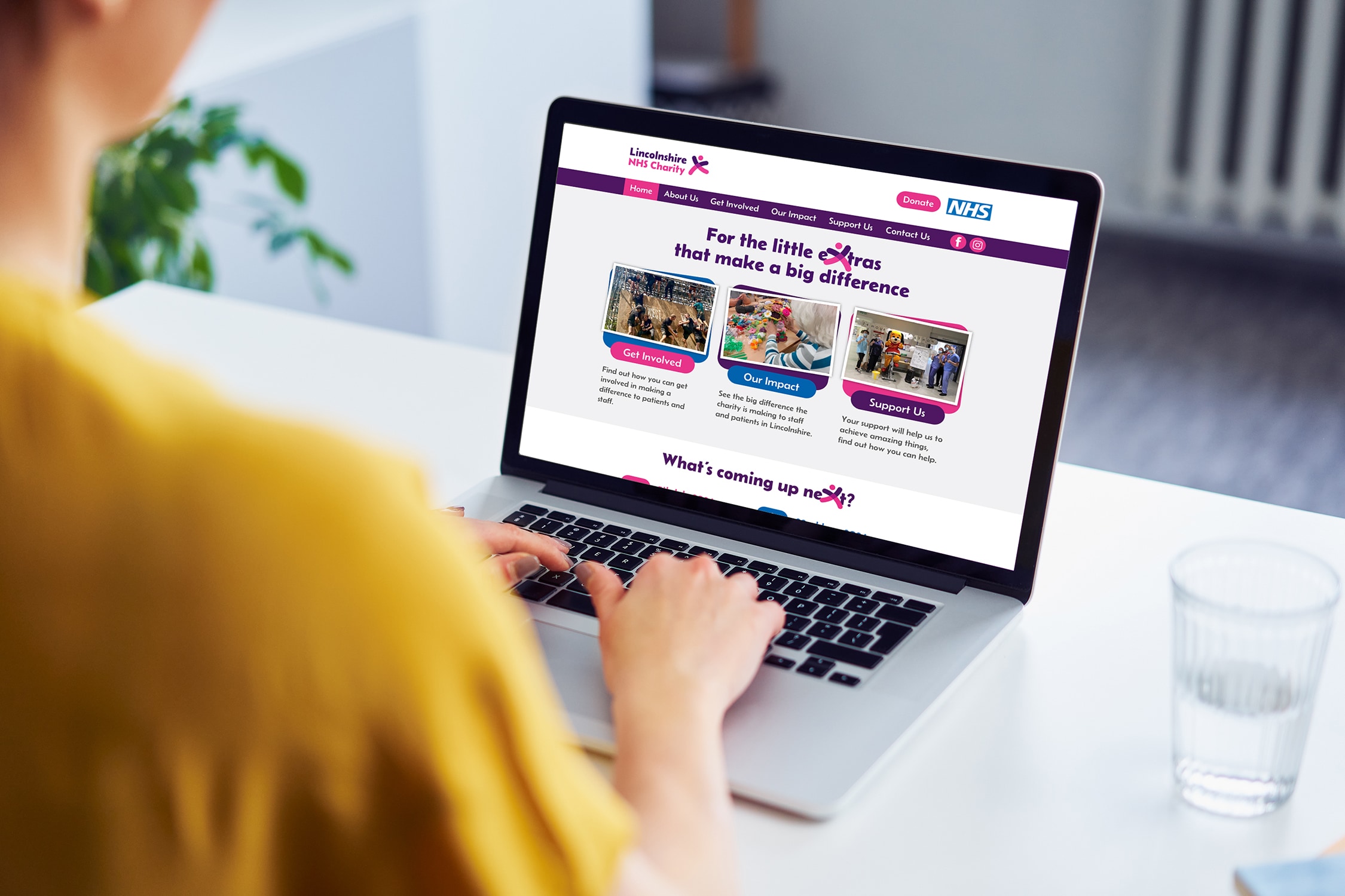 Lincolnshire NHS Charity website on laptop