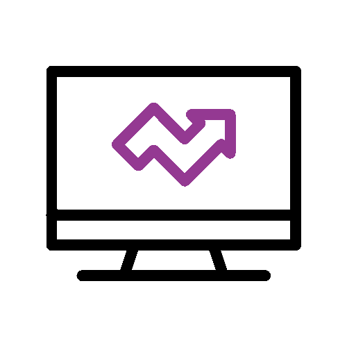 Animation of an arrow moving across a computer screen